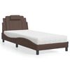vidaXL Cama Viana com colch&atilde;o 80x200 cm couro artificial castanho