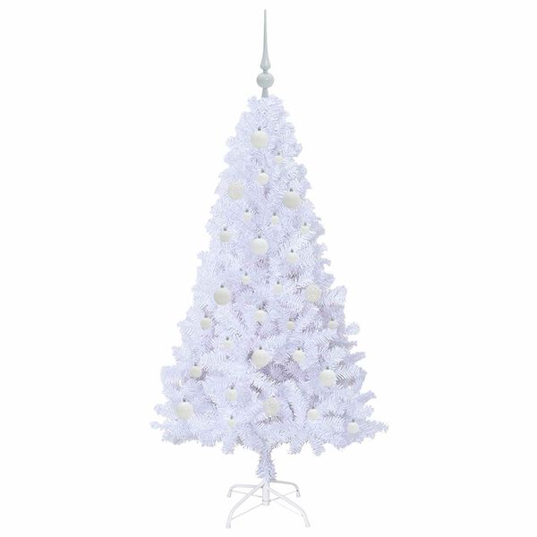 vidaXL &Aacute;rvore de Natal Artificial com 150 LEDs Branco 150 cm PVC e A&ccedil;o