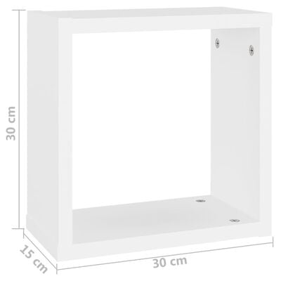 vidaXL Prateleiras de parede em forma de cubo 4 pcs 30x15x30cm branco