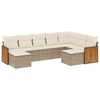 vidaXL 9 pcs conjunto de sof&aacute;s p/ jardim com almofad&otilde;es vime PE bege