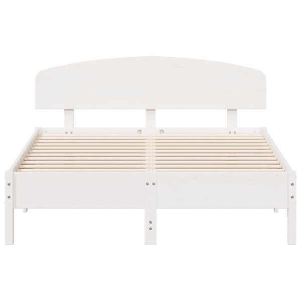 vidaXL Cama sem colch&atilde;o 140x200 cm madeira de pinho maci&ccedil;a branco