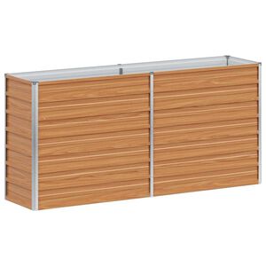 vidaXL Canteiro elevado de jardim 160x40x77cm a&ccedil;o galvanizado prateado