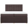 vidaXL Cama com molas/colch&atilde;o 200x200 cm tecido castanho-escuro