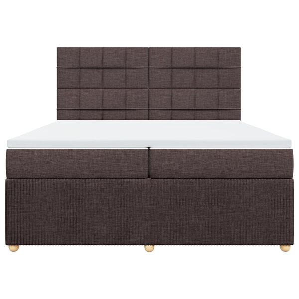vidaXL Cama com molas/colch&atilde;o 200x200 cm tecido castanho-escuro