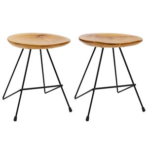 vidaXL Bancos 2 pcs madeira de teca maci&ccedil;a