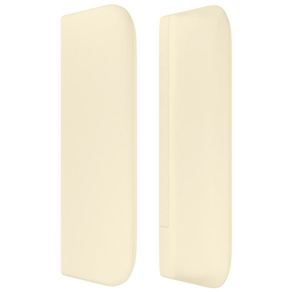 vidaXL Cabeceira de cama c/ abas couro artificial 147x16x78/88cm creme