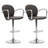 vidaXL Bancos de bar c/ apoios bra&ccedil;os 2 pcs couro artificial castanho