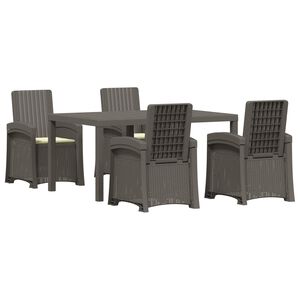 vidaXL Conjunto de Jantar para Jardim 5 unid. Cinzentos claros e creme