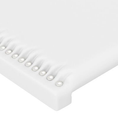 vidaXL Cabeceira de cama c/ LED couro artificial 80x5x78/88 cm branco
