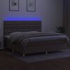 vidaXL Cama box spring colch&atilde;o/LED 200x200cm tecido cinza-acastanhado