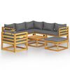 vidaXL 8 pcs conjunto lounge de jardim com almofad&otilde;es ac&aacute;cia maci&ccedil;a