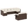 vidaXL 9 pcs conjunto sof&aacute;s p/ jardim c/ almofad&otilde;es vime PE castanho