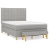 vidaXL Cama com molas/colch&atilde;o 140x190 cm tecido cinzento-claro