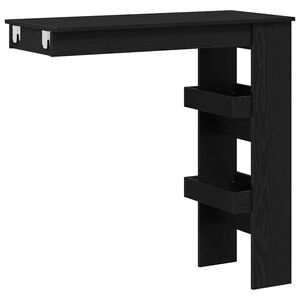 vidaXL Mesa de Bar de Parede Carvalho Preto 102 x 45 x 103,5 cm