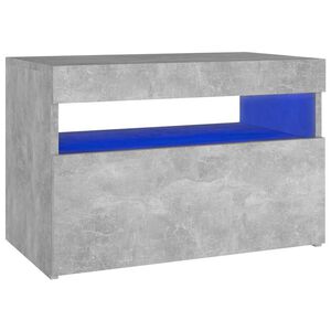 vidaXL Mesa de cabeceira & luzes LED 60x35x40 cm cinza cimento