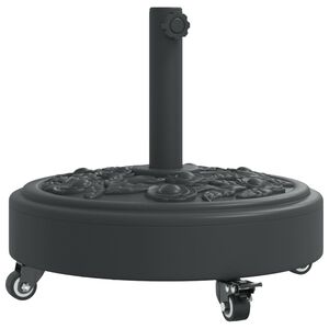 vidaXL Base p/ guarda-sol c/ rodas p/ postes de &Oslash;38/48mm 27 kg redondo