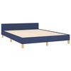 vidaXL Estrutura cama c/ cabeceira sem colch&atilde;o 140x190 cm tecido azul