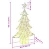 vidaXL Árvore de Natal com 160 LEDs Branco quente 150 cm PET