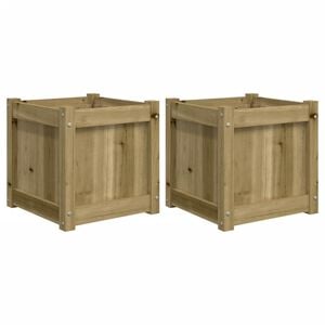 vidaXL Vasos/floreiras de jardim 2 pcs madeira de pinho impregnada