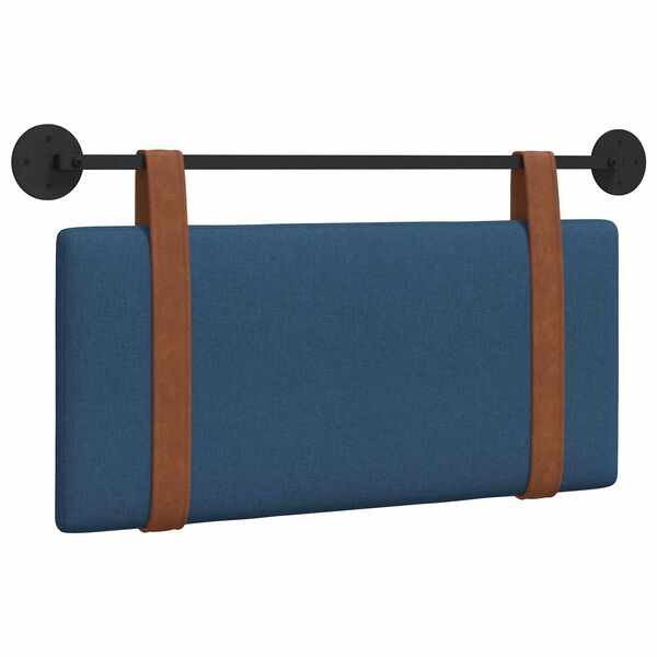 vidaXL Cabeceira Suspensa Liso Azul 90 x 55 x 5 cm PU Antigo