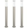vidaXL Lumin&aacute;rias de balizamento, 3 pe&ccedil;as, 80 cm, a&ccedil;o inoxid&aacute;vel, IP44