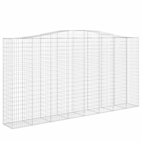 vidaXL Cestos gabi&atilde;o arqueados 9pcs 400x50x200/220cm ferro galvanizado
