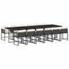 vidaXL 13 pcs conjunto de jantar p/jardim com almofad&otilde;es vime PE preto