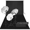 vidaXL Kit de est&uacute;dio fotogr&aacute;fico com conjunto de ilumina&ccedil;&atilde;o e fundo