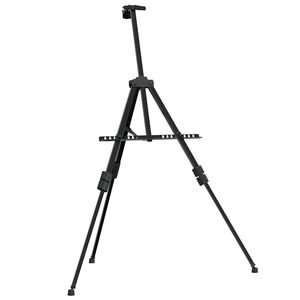 vidaXL Cavalete expositor ajust&aacute;vel metal preto
