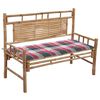 vidaXL Banco de jardim com almofad&atilde;o 120 cm bambu