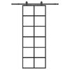vidaXL Porta deslizante c/ conj. ferragens 76x205cm vidro ESG preto