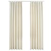 vidaXL Cortinas blackout com ganchos 2 pcs 140x245 cm veludo cor creme