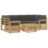 vidaXL Conjunto de Sof&aacute;s para Exterior 7 pcs Branco e Antracite