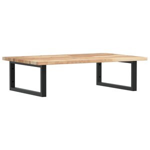 vidaXL Prateleira de parede p/ lavat&oacute;rio a&ccedil;o/madeira de ac&aacute;cia maci&ccedil;a