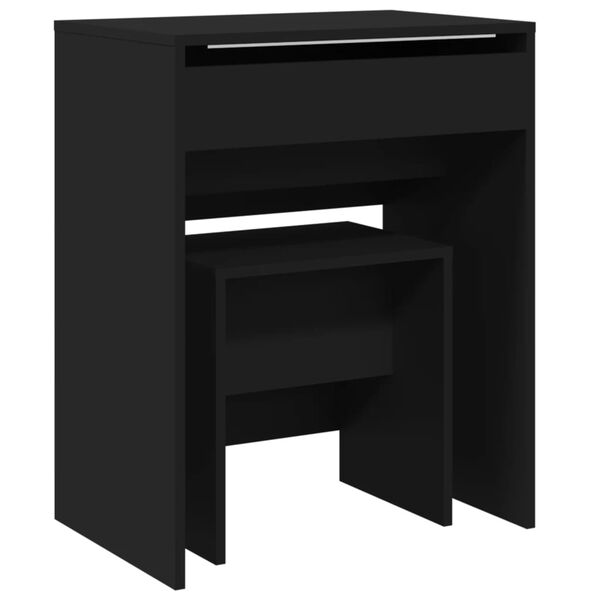 vidaXL Toucador e banco 60x40x113,5 cm preto