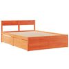 VidaXL Cama com gavetas e colch&atilde;o 140x190 cm pinho maci&ccedil;o castanho-mel