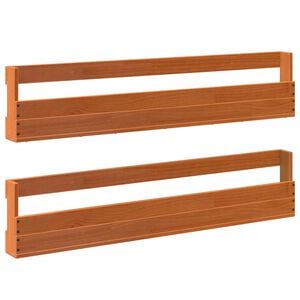 vidaXL Sapateiras parede 2 pcs 110x8,5x23,5 cm pinho maci&ccedil;o castanho