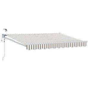 vidaXL Toldo Retr&aacute;til El&eacute;trico Cinza Claro e Branco