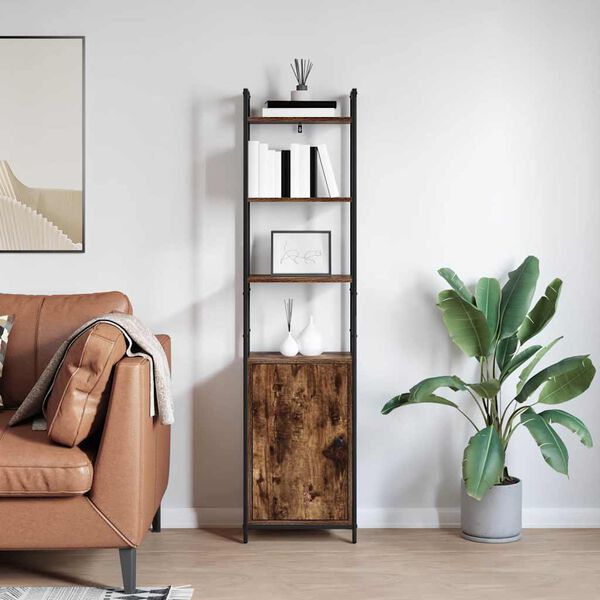 vidaXL Gabinete de Livros Carvalho Defumado 40 x 24 x 161 cm