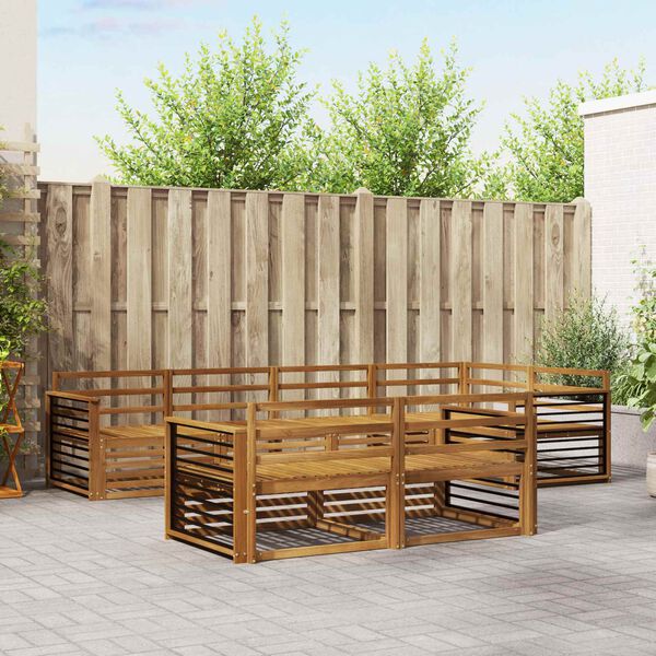 vidaXL Conjunto de Sof&aacute;s para Exterior 7 pcs Natural