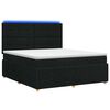 vidaXL Cama Box com LED e Colch&atilde;o Preto 180 x 200 cm Tecido