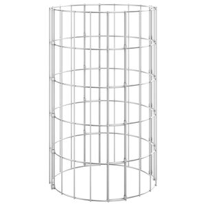 vidaXL Canteiro elevado/cesto gabi&atilde;o em poste &Oslash;30x50cm a&ccedil;o galvanizado