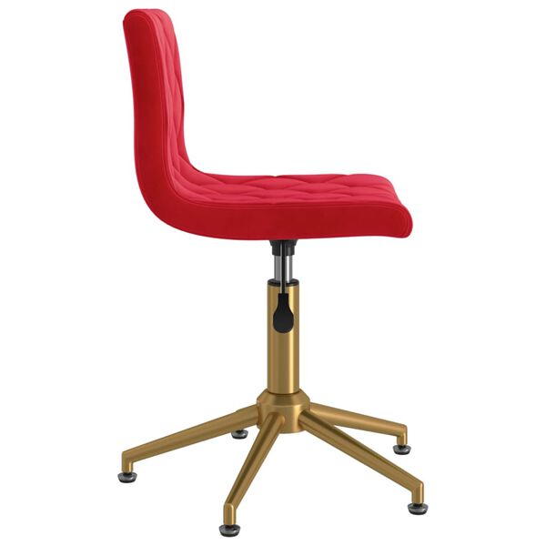 vidaXL Cadeiras de jantar girat&oacute;rias 4 pcs veludo vermelho tinto