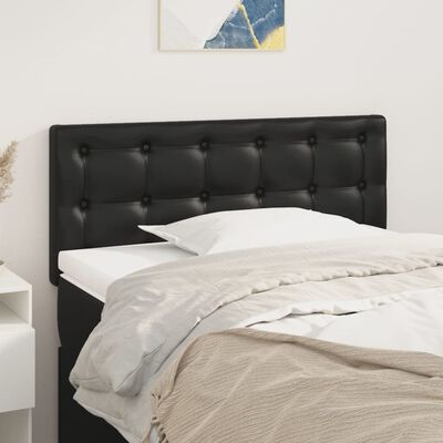 vidaXL Cabeceira de cama couro artificial 80x5x78/88 cm preto