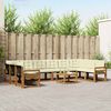 vidaXL Conjunto de Sof&aacute;s para Exterior 11 pcs Natural e Creme