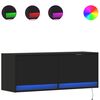 vidaXL M&oacute;vel de parede para TV com luzes LED 100x31x35 cm preto