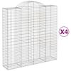 vidaXL Cestos gabi&atilde;o arqueados 4pcs 200x50x200/220cm ferro galvanizado