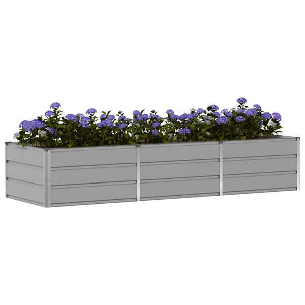 vidaXL Floreira Cinzento-claro 240 x 80 x 45 cm A&ccedil;o