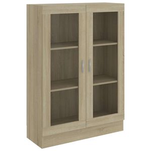 vidaXL Arm&aacute;rio vitrine derivados de madeira carvalho sonoma