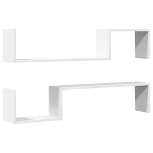 vidaXL Estantes de parede 2 pcs 100x15x20 cm derivados madeira branco